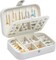 Jewelry Box Small Jewelry Storage with Mirror, White Jewelry Boxes for Women, Portable Mini Travel Jewelry Organizer for Necklaces, Earrings, Rings, Bracelets Christmas Gift for Women